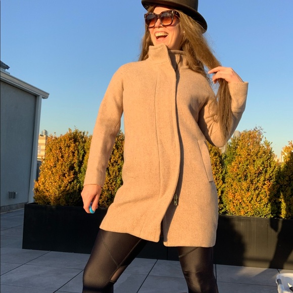 J.Crew Classy Cut Jacket Zip Wool Camel Tan Coat - Picture 9 of 14
